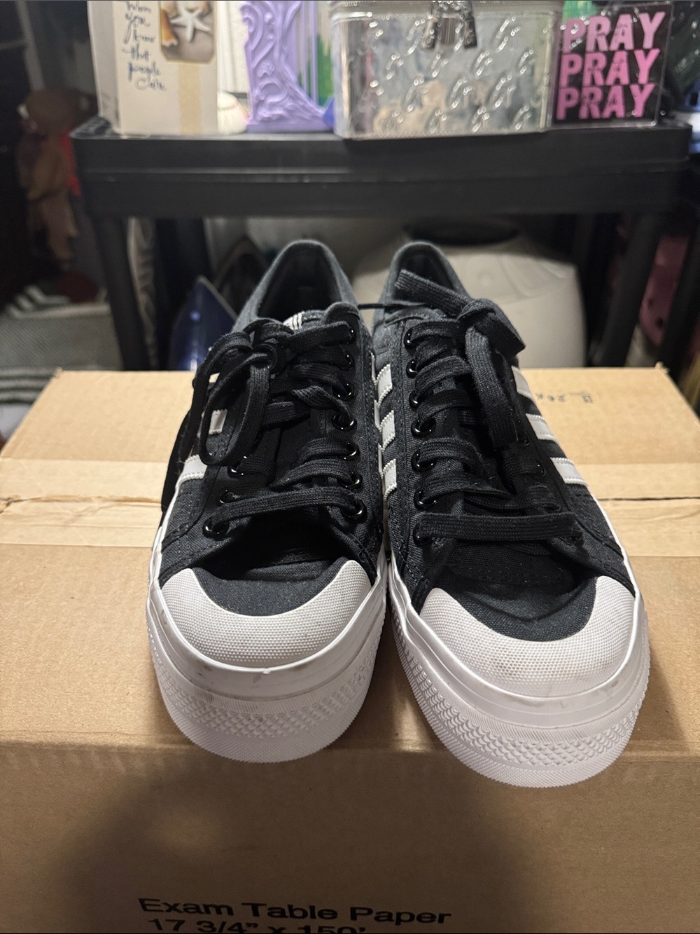 adidas Women's Black and White Low-Top Athletic Sneakers